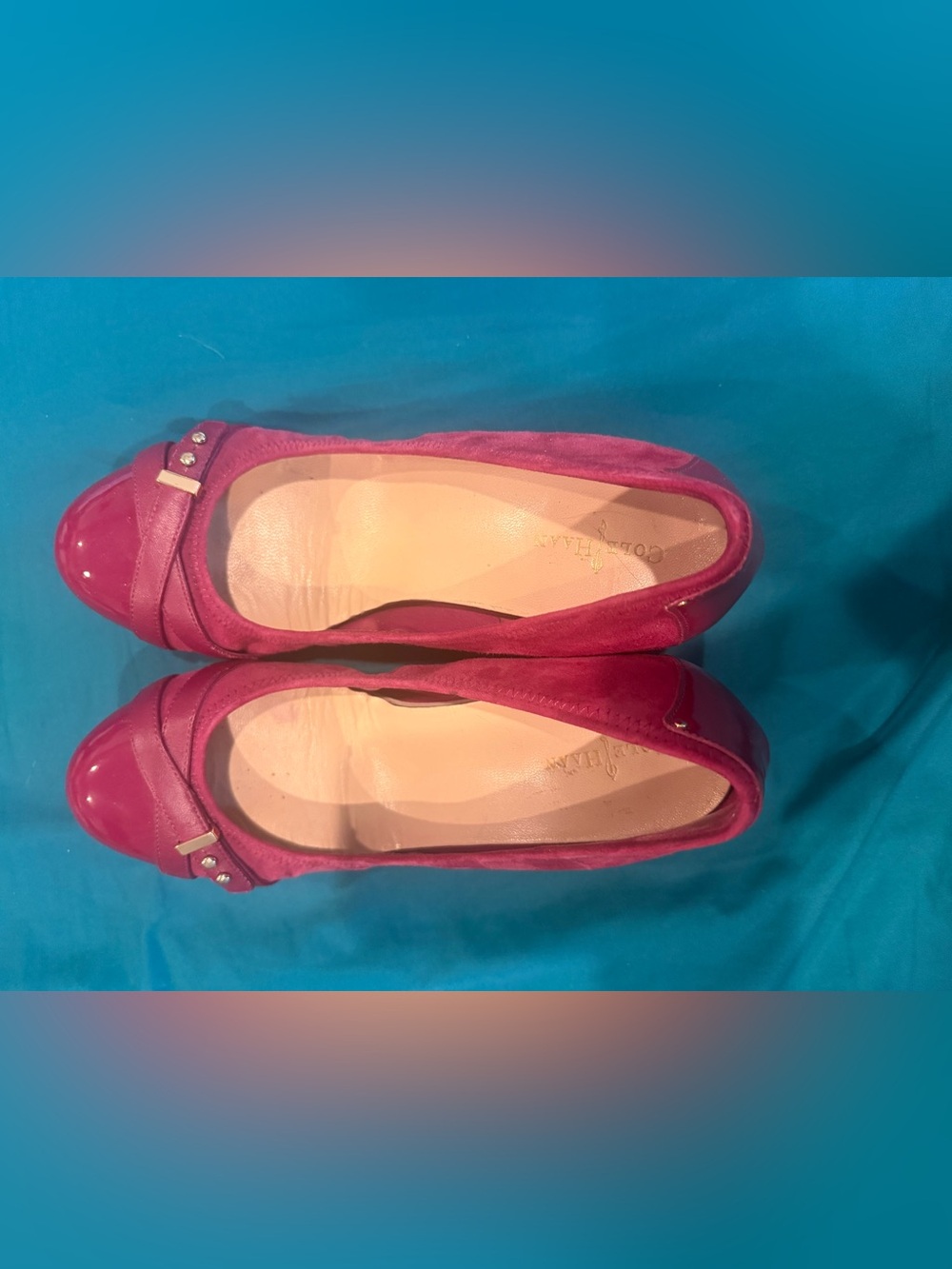Cole Haan Fuchsia Suede Ballet Flats